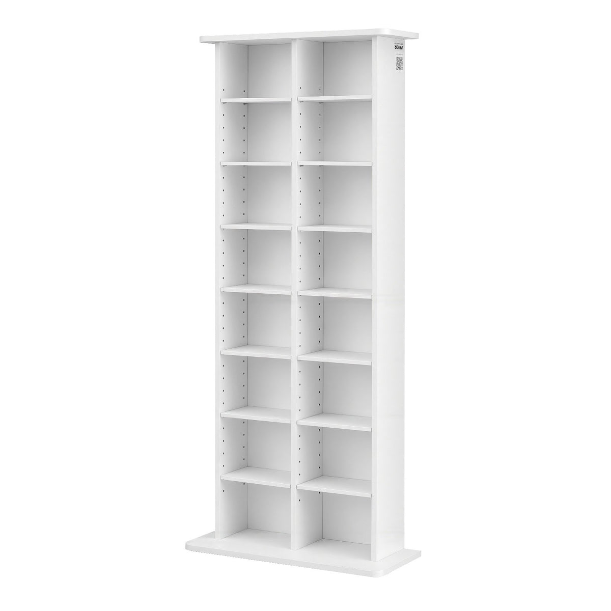 VEVOR Media Storage Cabinet, 8-Tier DVD Shelf Organizer, 22.01 x 8.74 x 50.98 in Multimedia Storage Organizer for CDs, DVDs, Books & Games, CD Shelf for Living Room, Home Office, Recording Room, White - CDCCJBSTDKFS4EFGX001V0 - view 10