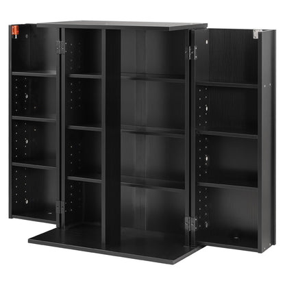 VEVOR Media Storage Cabinet, 4-Tier DVD Shelf Organizer, 24.02 x 14.49 x 33.31 in Multimedia Storage Organizer for CDs, DVDs, Books, Games, CD Shelf for Living Room, Home Office, Recording Room, Black - CDCCJFBS16GH2M11B001V0 - view 10