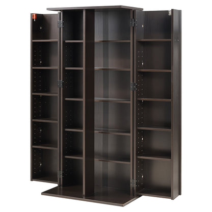 VEVOR Media Storage Cabinet, 6-Tier DVD Shelf Organizer, 24.02 x 14.49 x 50 in Multimedia Storage Organizer for CDs, DVDs, Books, Games, CD Shelf for Living Room, Home Office, Recording Room, Brown - CDCCJFBS24GSI4XH2001V0 - view 10
