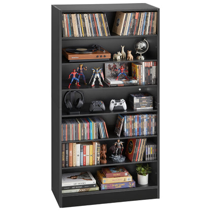 VEVOR Media Storage Cabinet, 7-Tier DVD Shelf Organizer, 27.56 x 11.81 x 55.12 in Multimedia Storage Organizer for CDs, DVDs, Books and Games, CD Shelf for Living Room, Home Office, Recording Room - CDCCJHSKFS7GJ9USX001V0 - view 1