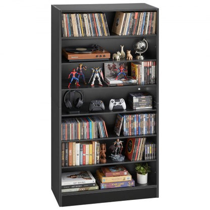 VEVOR Media Storage Cabinet, 7-Tier DVD Shelf Organizer, 27.56 x 11.81 x 55.12 in Multimedia Storage Organizer for CDs, DVDs, Books and Games, CD Shelf for Living Room, Home Office, Recording Room - CDCCJHSKFS7GJ9USX001V0 - view 2