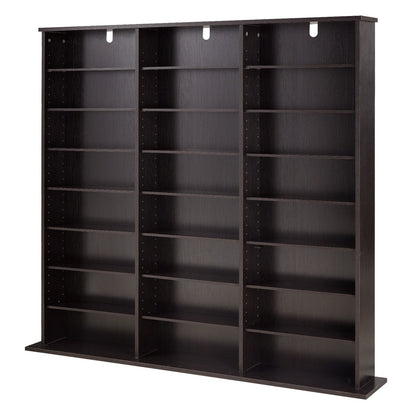 VEVOR Media Storage Cabinet, 8-Tier DVD Shelf Organizer, 55.91 x 8.66 x 51.18 in Multimedia Storage Organizer for CDs, DVDs, Books & Games, CD Shelf for Living Room, Home Office, Recording Room, Brown - CDCCJKFS24GS426SB001V0 - view 10
