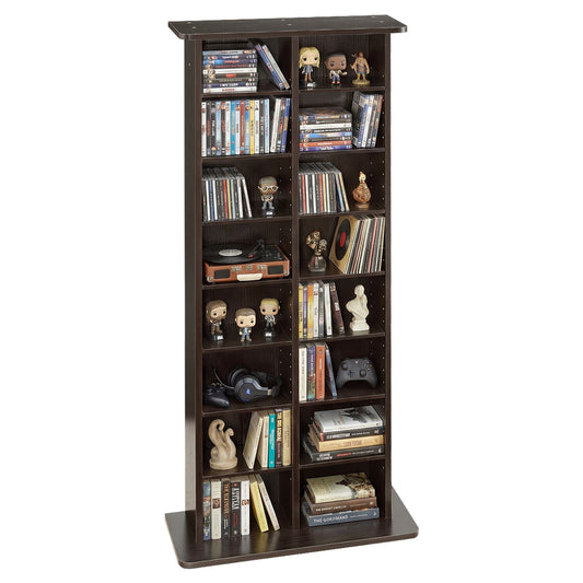 VEVOR Media Storage Cabinet, 8-Tier DVD Shelf Organizer, 22.01 x 8.74 x 50.98 in Multimedia Storage Organizer for CDs, DVDs, Books and Games, CD Shelf for Living Room, Home Office, Recording Room - CDCCJSKSTDKF9FXE7001V0 - view 1