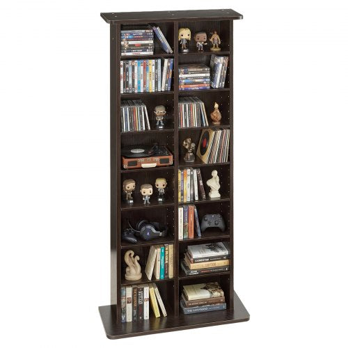 VEVOR Media Storage Cabinet, 8-Tier DVD Shelf Organizer, 22.01 x 8.74 x 50.98 in Multimedia Storage Organizer for CDs, DVDs, Books and Games, CD Shelf for Living Room, Home Office, Recording Room - CDCCJSKSTDKF9FXE7001V0 - view 2