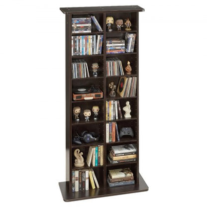 VEVOR Media Storage Cabinet, 8-Tier DVD Shelf Organizer, 22.01 x 8.74 x 50.98 in Multimedia Storage Organizer for CDs, DVDs, Books and Games, CD Shelf for Living Room, Home Office, Recording Room - CDCCJSKSTDKF9FXE7001V0 - view 2