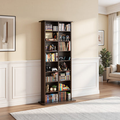VEVOR Media Storage Cabinet, 8-Tier DVD Shelf Organizer, 22.01 x 8.74 x 50.98 in Multimedia Storage Organizer for CDs, DVDs, Books and Games, CD Shelf for Living Room, Home Office, Recording Room - CDCCJSKSTDKF9FXE7001V0 - view 9
