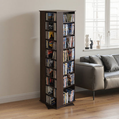 VEVOR Media Storage Cabinet, CD Rack Tower, 34 Compartments Rotating Media Tower Rack for CDs, DVDs, Books and Game Discs, DVD Stand for Living Room, Home Office and Recording Room, Brown - CDCCJSKSTDXZFAFHT001V0 - view 9