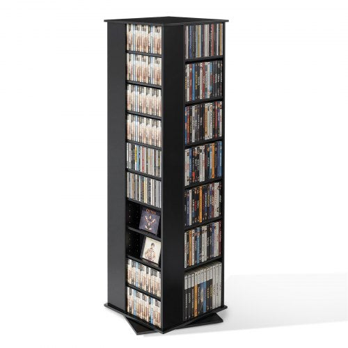 VEVOR Media Storage Cabinet, CD Rack Tower, 34 Compartments Rotating Media Tower Rack for CDs, DVDs, Books and Game Discs, DVD Stand for Living Room, Home Office and Recording Room, Black - CDCCJXZS34GHL5RNW001V0 - view 2