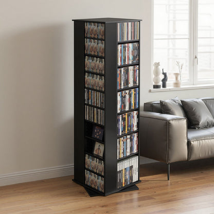 VEVOR Media Storage Cabinet, CD Rack Tower, 34 Compartments Rotating Media Tower Rack for CDs, DVDs, Books and Game Discs, DVD Stand for Living Room, Home Office and Recording Room, Black - CDCCJXZS34GHL5RNW001V0 - view 9