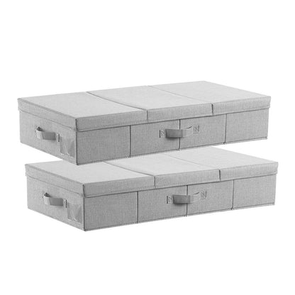 VEVOR Under Bed Storage with Lids, 31.7 x 15.9 x 6.1 Inch, 48L Large Underbed Clothes Storage Containers, Low Profile Gray Under Bed Drawer Shoe Organizer Bins Box for Blanket Shoe Bedroom, 2 Pack - CDCWFBFMBWL24ZZRA001V0 - view 1