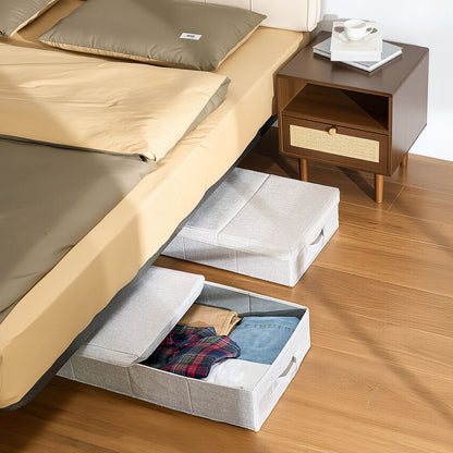 VEVOR Under Bed Storage with Lids, 31.7 x 15.9 x 6.1 Inch, 48L Large Underbed Clothes Storage Containers, Low Profile Gray Under Bed Drawer Shoe Organizer Bins Box for Blanket Shoe Bedroom, 2 Pack - CDCWFBFMBWL24ZZRA001V0 - view 9