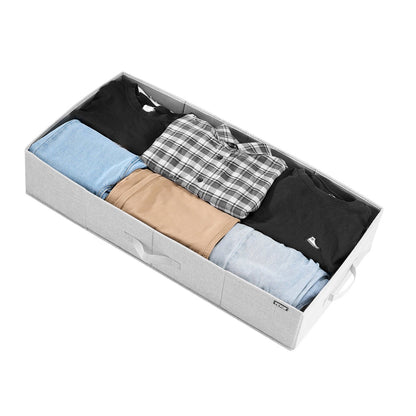 VEVOR Under Bed Storage with Lids, 31.7 x 15.9 x 6.1 Inch, 48L Large Underbed Clothes Storage Containers, Low Profile Gray Under Bed Drawer Shoe Organizer Bins Box for Blanket Shoe Bedroom, 2 Pack - CDCWFBFMBWL24ZZRA001V0 - view 10