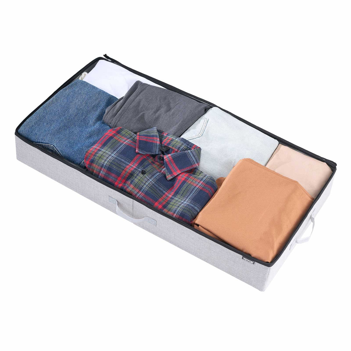 VEVOR Under Bed Storage with Clear Lids, 33.5 x 16.9 x 4.7 Inch, 45L Large Underbed Clothes Storage Containers, Low Profile Under Bed Drawer Shoe Organizer Bins Box for Blanket Shoe Bedroom, 2 Pack - CDCWFBFMBWL3PGY9Y001V0 - view 10