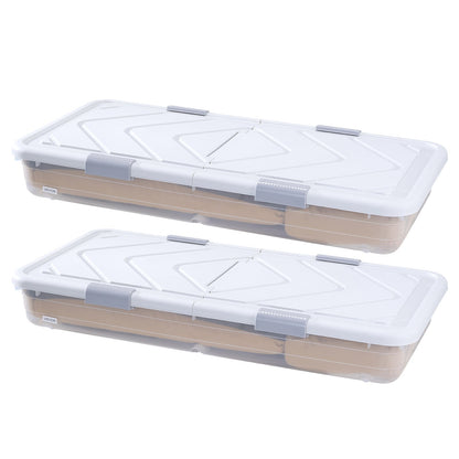 VEVOR Under Bed Storage with Wheels, 39.8 x 20.1 x 5.9 inch Underbed Containers, Underbed Shoes Organizer with Lid & Gray Latch, Rolling Under the Bed Storage Bins for Clothes Shoes Blankets, 2 Pack - CDCWFBSLDL40Y3KZR001V0 - view 10