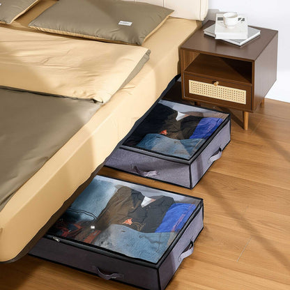 VEVOR Under Bed Storage with Clear Lids, 39.2 x 19.7 x 7.1 Inch, 90L Large Underbed Clothes Storage Containers, Low Profile Under Bed Drawer Shoe Organizer Bins Box for Blanket Shoe Bedroom, 6 Pack - CDCWFBWFBWL3F65TO001V0 - view 9