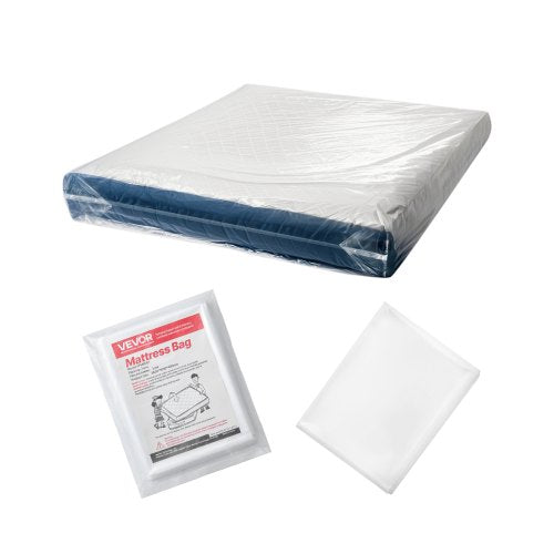 VEVOR Plastic Mattress Bag, 2 Mil Thick Mattress Storage Bag, Wear-Resistant and Waterproof Plastic Bed Cover with Reinforced Corner Design, Heavy-Duty Mattress Moving Supplies (2 Pack, Queen Size) - CDDQUEEN2GZ02VWID001V0 - view 2
