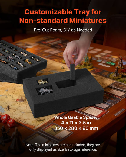 VEVOR Miniature Storage Carrying Figure Bag, Fits 58 Infantry Minis, Miniature Transport Bag with Handle & Adjustable Shoulder Strap, 3 Foam Layers for Large Storage Capacity (Minis Not Included) - CDGD58BBFHXDM7CZN001V0 - view 5