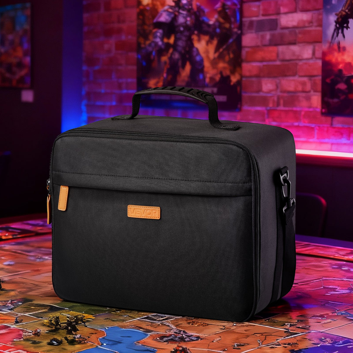 VEVOR Miniature Storage Carrying Figure Bag, Fits for 1:500-1:750 Scale Models, Miniature Transport Bag with Adjustable Shoulder Strap, 3 Foam Layers for Large Storage Capacity (Minis Not Included) - CDGDRMJCMX000N5TT001V0 - view 9