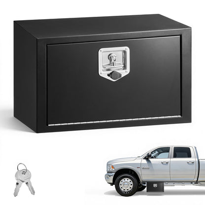 VEVOR Underbody Truck Tool Box, 24 x 12 x 14 Inch Heavy Duty Steel Trailer Storage Box with Lock & Keys, Waterproof Trailer Storage Organizer Under Body Chest with T-Handle for Truck, Van, SUV, Black - CDGJX3241214LR08R001V0 - view 1