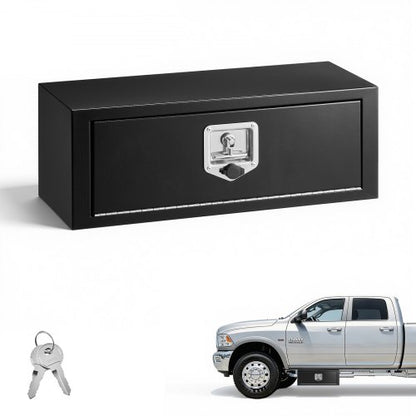 VEVOR Underbody Truck Tool Box, 27 x 10 x 10 Inch Heavy Duty Steel Trailer Storage Box with Lock & Keys, Waterproof Trailer Storage Organizer Under Body Chest with T-Handle for Truck, Van, SUV, Black - CDGJX32710100FWH7001V0 - view 2