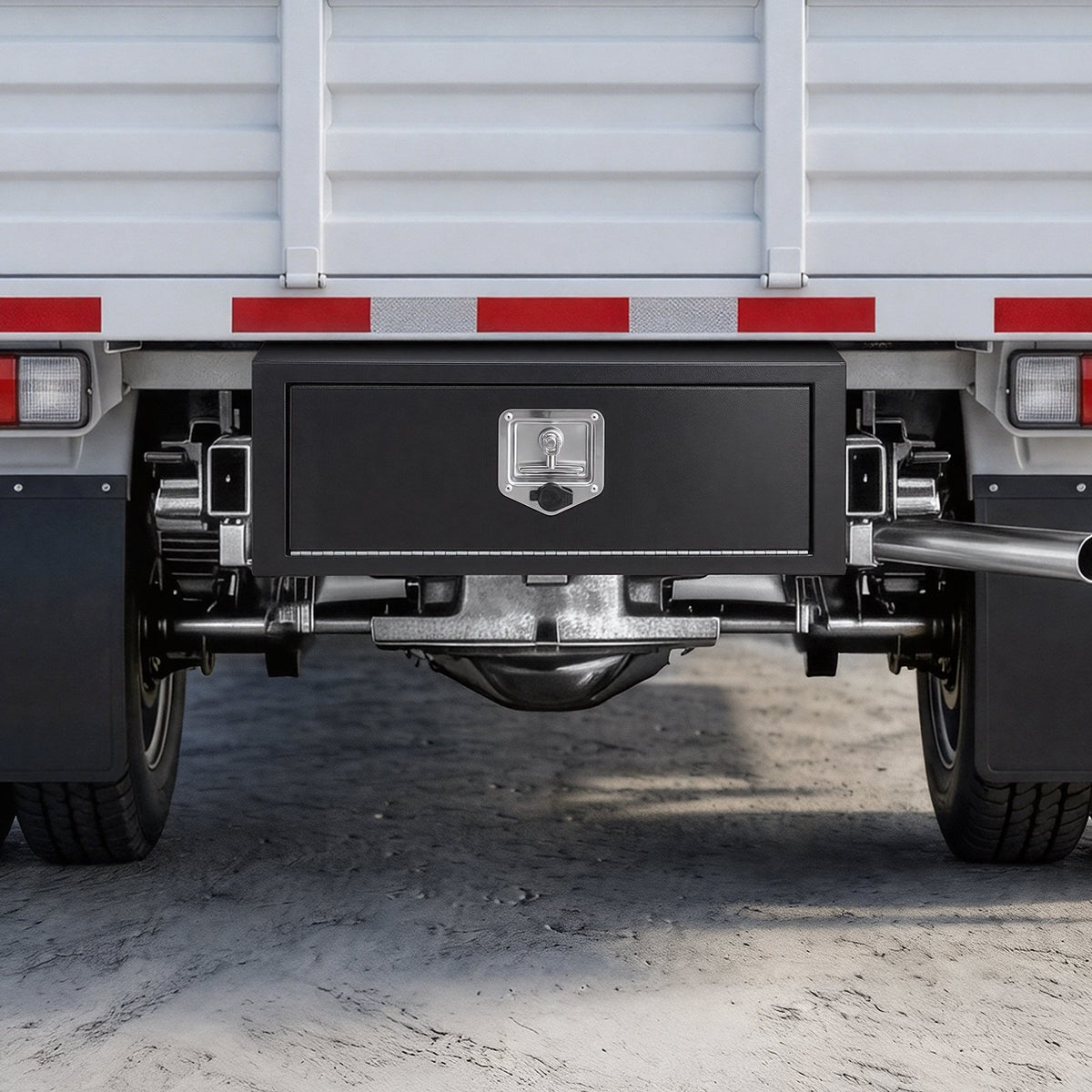 VEVOR Underbody Truck Tool Box, 27 x 10 x 10 Inch Heavy Duty Steel Trailer Storage Box with Lock & Keys, Waterproof Trailer Storage Organizer Under Body Chest with T-Handle for Truck, Van, SUV, Black - CDGJX32710100FWH7001V0 - view 9