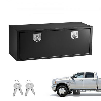 VEVOR Underbody Truck Tool Box, 48 x 18 x 18 Inch Heavy Duty Steel Trailer Storage Box with Lock & Keys, Waterproof Trailer Storage Organizer Under Body Chest with T-Handle for Truck, Van, SUV, Black - CDGJX34818189XD8T001V0 - view 2