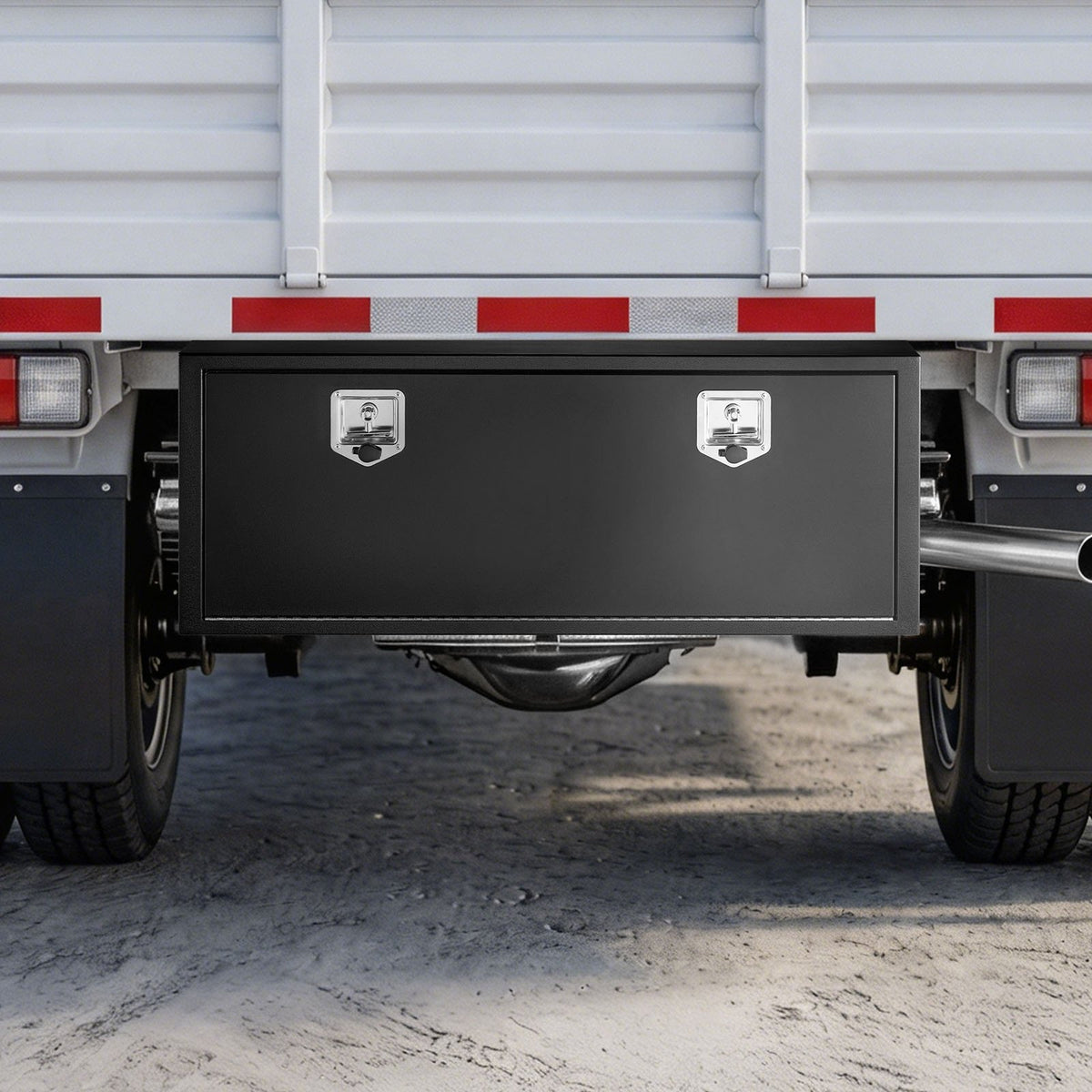 VEVOR Underbody Truck Tool Box, 48 x 18 x 18 Inch Heavy Duty Steel Trailer Storage Box with Lock & Keys, Waterproof Trailer Storage Organizer Under Body Chest with T-Handle for Truck, Van, SUV, Black - CDGJX34818189XD8T001V0 - view 9
