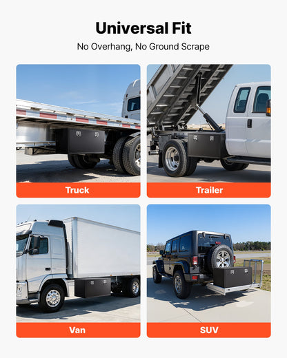 VEVOR Underbody Truck Tool Box, 48 x 24 x 24 Inch Heavy Duty Steel Trailer Storage Box with Lock & Keys, Waterproof Trailer Storage Organizer Under Body Chest with T-Handle for Truck, Van, SUV, Black - CDGJX3482424G0AG7001V0 - view 6
