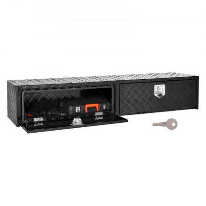 VEVOR Truck Tool Box, 72 x 13 x 16 Inch, Black Aluminum Tread Topsider Toolbox with Dual Drop Doors, Heavy Duty Lockable Storage and Organization Box with Latch, Corrosion-Resistant, for Truck Bed - CDGJXL7213163YTH5001V0 - view 2