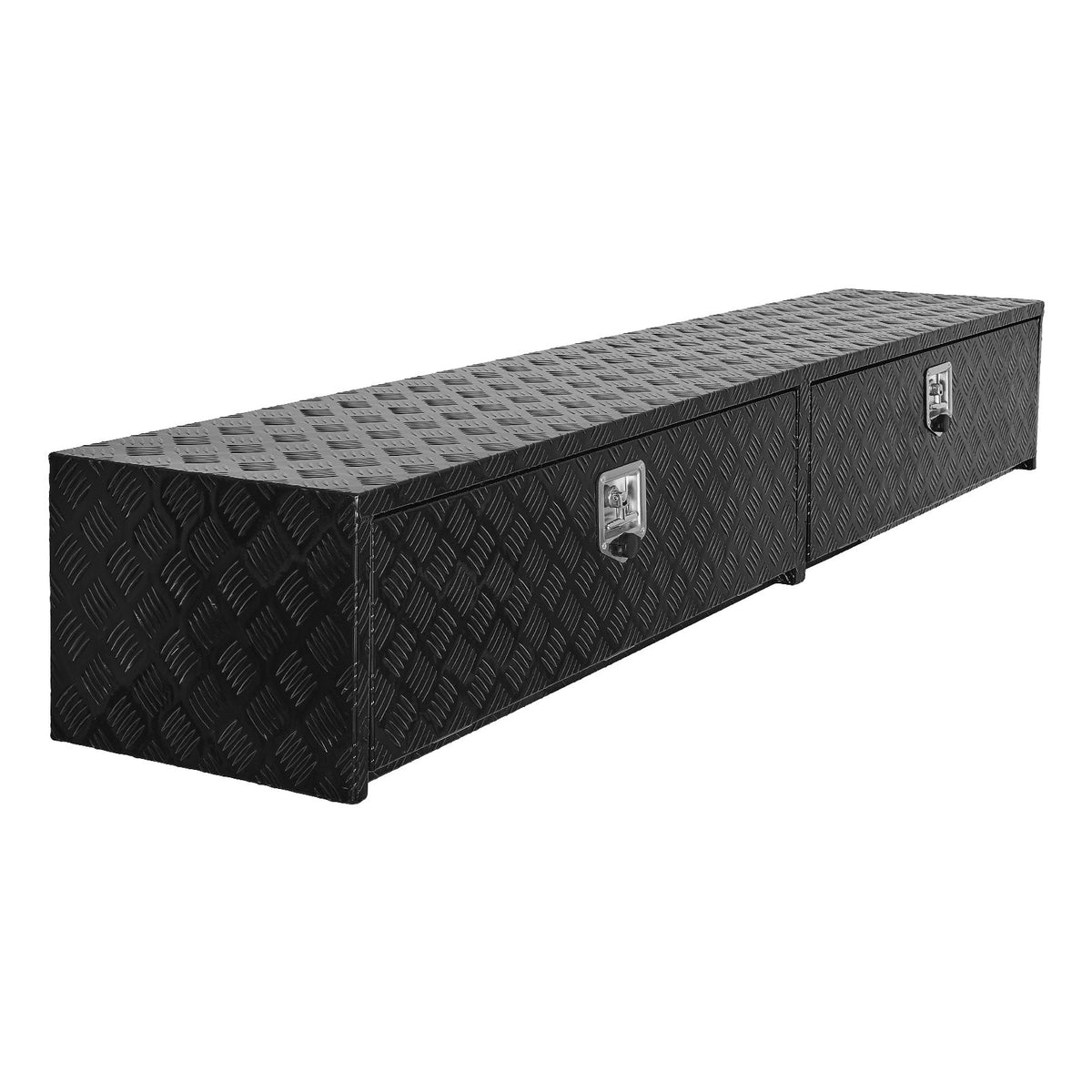 VEVOR Truck Tool Box, 88 x 16 x 13 Inch, Black Aluminum Tread Topsider Toolbox with Dual Drop Doors, Heavy Duty Lockable Storage and Organization Box with Latch, Corrosion-Resistant, for Truck Bed - CDGJXL881316PK4PK001V0 - view 10