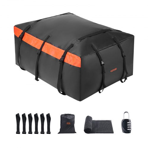 VEVOR Car Rooftop Cargo Carrier Bag, 23 Cubic Feet Roof Cargo Carrier, Heavy Duty 840D PVC 100% Waterproof Car Roof Luggage Bag for All Vehicle with/without Rack- with Lock, Anti-Slip Mat, 6 Door Hook - CDHBJX23CUFTPIS1VV0 - view 2