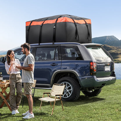 VEVOR Car Rooftop Cargo Carrier Bag, 23 Cubic Feet Roof Cargo Carrier, Heavy Duty 840D PVC 100% Waterproof Car Roof Luggage Bag for All Vehicle with/without Rack- with Lock, Anti-Slip Mat, 6 Door Hook - CDHBJX23CUFTPIS1VV0 - view 9