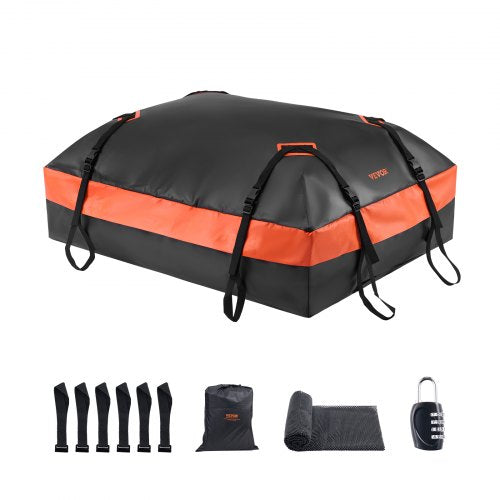 VEVOR Car Rooftop Cargo Carrier Bag, 21 Cubic Feet Car Roof Cargo Carrier, 100% Waterproof Heavy Duty 840D PVC Roof Luggage Bag for All Vehicle with/without Rack- with Lock, Non-Slip Mat, 6 Door Hooks - CDHBTX20LFYCKB502V0 - view 2