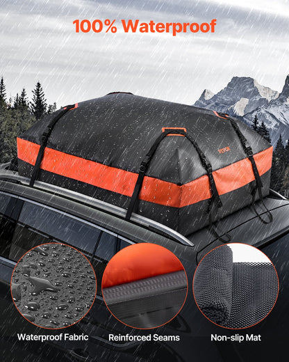 VEVOR Car Rooftop Cargo Carrier Bag, 21 Cubic Feet Car Roof Cargo Carrier, 100% Waterproof Heavy Duty 840D PVC Roof Luggage Bag for All Vehicle with/without Rack- with Lock, Non-Slip Mat, 6 Door Hooks - CDHBTX20LFYCKB502V0 - view 3