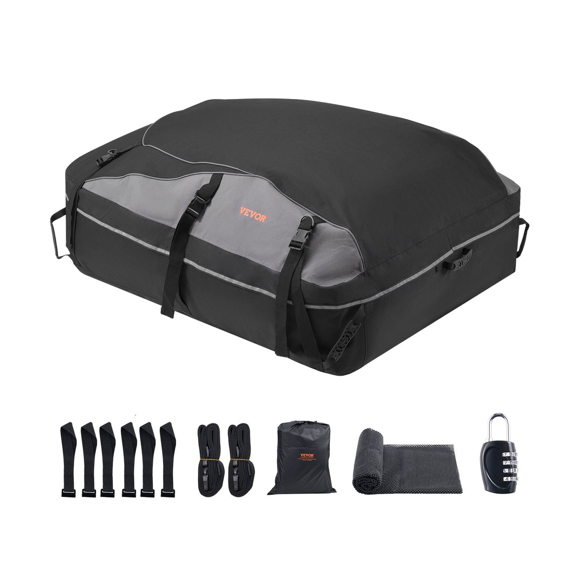 VEVOR Car Rooftop Cargo Carrier Bag, 21 Cubic Feet Cargo Carrier for Car Roof, 100% Waterproof 900D Oxford Cloth Roof Luggage Bag for All Vehicle with/without Rack- with Lock, Non-Slip Mat, Door Hooks - CDHBXM20LFYCV5QCOV0 - view 1