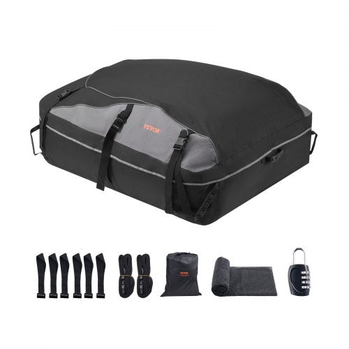 VEVOR Car Rooftop Cargo Carrier Bag, 21 Cubic Feet Cargo Carrier for Car Roof, 100% Waterproof 900D Oxford Cloth Roof Luggage Bag for All Vehicle with/without Rack- with Lock, Non-Slip Mat, Door Hooks - CDHBXM20LFYCV5QCOV0 - view 2