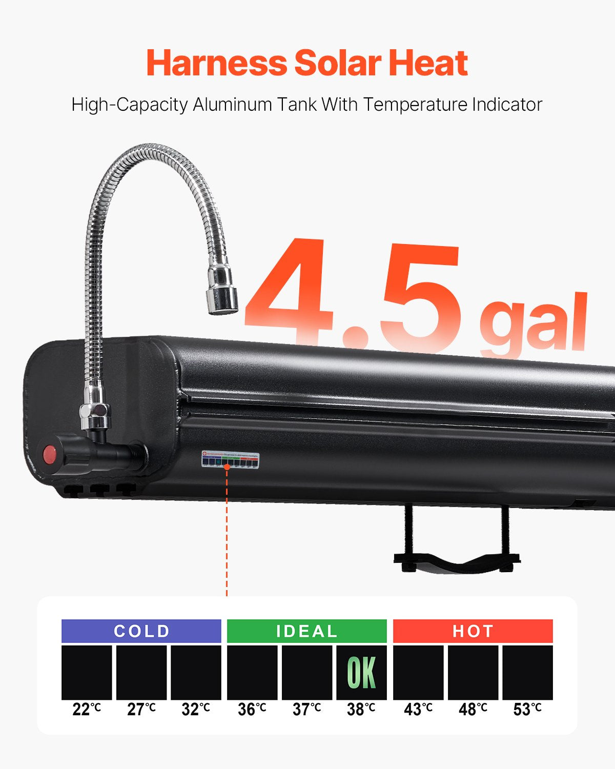 VEVOR Roof Rack Water Tank, 4.5 Gal, Multi-Dispensing Outdoor Tank with 2 Splash-Guard Panels & T-slot, High-Capacity Aluminum Tank with Pressurization Port, Fit for Trunks, Roll Bars, Crossbars - CDJSXZTK45GAO8HCDV0 - view 5