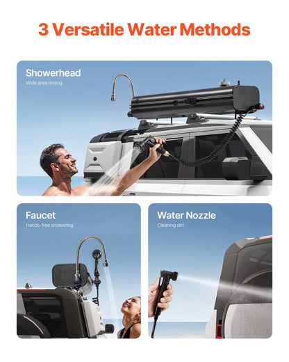 VEVOR Roof Rack Water Tank, 4 Gal, Multi-Dispensing Outdoor Tank with 2 Splash-Guard Panels & T-slot, High-Capacity Aluminum Tank with Pressurization Port, Fit for Trunks, Roll Bars, Crossbars - CDJSXZTK4GALFADHNV0 - view 3