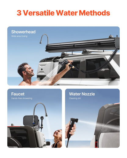 VEVOR Roof Rack Water Tank, 7 Gal, Multi-Dispensing Outdoor Tank with 2 Splash-Guard Panels & T-slot, High-Capacity Aluminum Tank with Pressurization Port, Fit for Trunks, Roll Bars, Crossbars - CDJSXZTK7GAL2UF8WV0 - view 3
