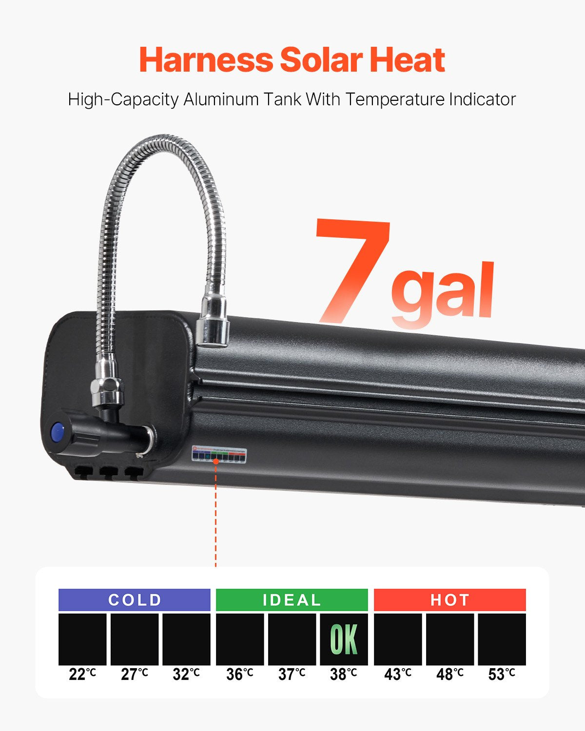 VEVOR Roof Rack Water Tank, 7 Gal, Multi-Dispensing Outdoor Tank with 2 Splash-Guard Panels & T-slot, High-Capacity Aluminum Tank with Pressurization Port, Fit for Trunks, Roll Bars, Crossbars - CDJSXZTK7GAL2UF8WV0 - view 5