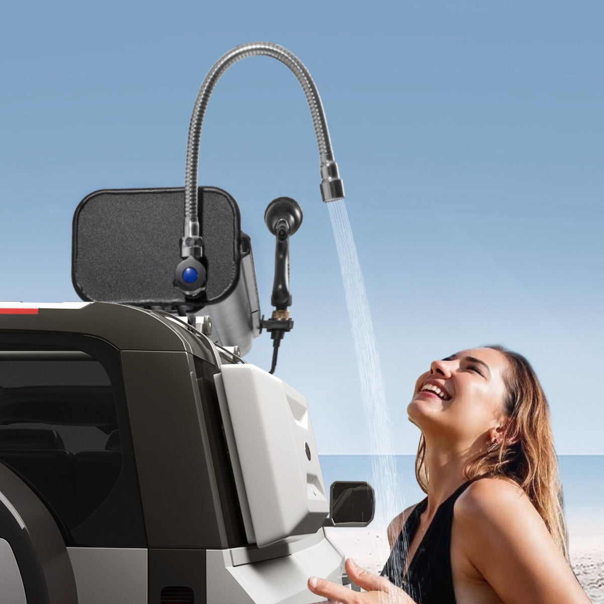VEVOR Roof Rack Water Tank, 7 Gal, Multi-Dispensing Outdoor Tank with 2 Splash-Guard Panels & T-slot, High-Capacity Aluminum Tank with Pressurization Port, Fit for Trunks, Roll Bars, Crossbars - CDJSXZTK7GAL2UF8WV0 - view 9