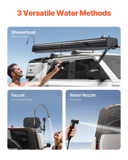 VEVOR Roof Rack Water Tank, 8 Gal, Multi-Dispensing Outdoor Tank with 2 Splash-Guard Panels & T-slot, High-Capacity Aluminum Tank with Pressurization Port, Fit for Trunks, Roll Bars, Crossbars - CDJSXZTK8GALWQSO7V0 - view 3