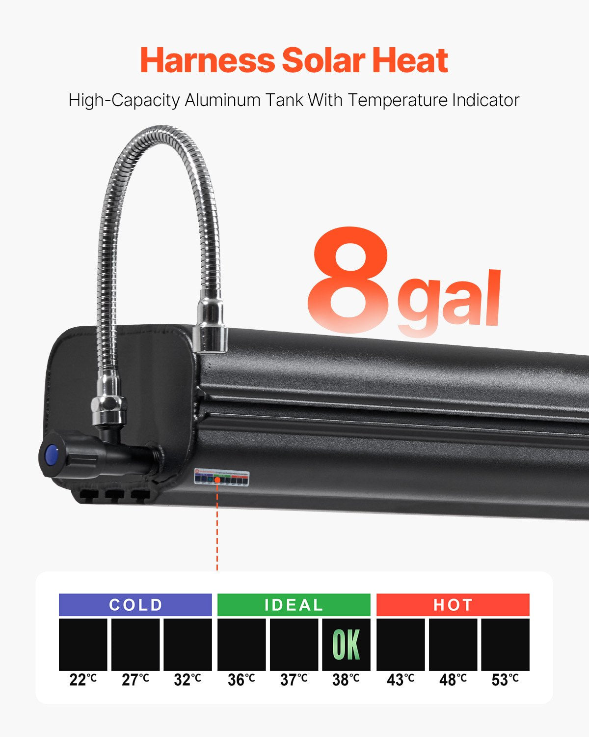 VEVOR Roof Rack Water Tank, 8 Gal, Multi-Dispensing Outdoor Tank with 2 Splash-Guard Panels & T-slot, High-Capacity Aluminum Tank with Pressurization Port, Fit for Trunks, Roll Bars, Crossbars - CDJSXZTK8GALWQSO7V0 - view 5