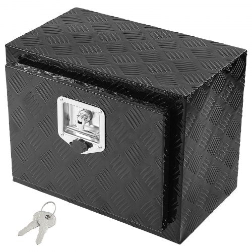 VEVOR Underbody Truck Box, 18" x 12" x 14" Pickup Storage Box, Heavy Duty Aluminum Diamond Plate Tool Box with Lock and Keys, Waterproof Trailer Storage Box with T-Handle Latch for Truck, Van, Trailer - CDKCGJX218120ZEXAV0 - view 2