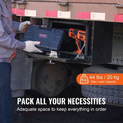 VEVOR Underbody Truck Box, 18" x 12" x 14" Pickup Storage Box, Heavy Duty Aluminum Diamond Plate Tool Box with Lock and Keys, Waterproof Trailer Storage Box with T-Handle Latch for Truck, Van, Trailer - CDKCGJX218120ZEXAV0 - view 4