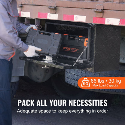 VEVOR Underbody Truck Box, 24" x 17" x 18" Pickup Storage Box, Heavy Duty Aluminum Diamond Plate Tool Box with Lock and Keys, Waterproof Trailer Storage Box with T-Handle Latch for Truck, Van, Trailer - CDKCGJX224171OOSWV0 - view 4