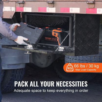VEVOR Underbody Truck Box, 30" x 17" x 18" Pickup Storage Box, Heavy Duty Aluminum Diamond Plate Tool Box with Lock and Keys, Waterproof Trailer Storage Box with T-Handle Latch for Truck, Van, Trailer - CDKCGJX23017UOUSBV0 - view 4