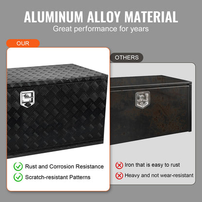 VEVOR Underbody Truck Box, 60" x 24" x 24" Pickup Storage Box, Heavy Duty Aluminum Diamond Plate Tool Box with Lock and Keys, Waterproof Trailer Storage Box with T-Handle Latch for Truck, Van, Trailer - CDKCGJX26024BFEV0V0 - view 5