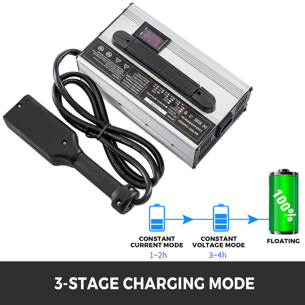 VEVOR 36V 18A Charger for Golf Carts with Powerwise Plug, LED Status Lights, 110V, Compatible with EzGo TXT Medalist D Style - CDQ36V18ADDPJ0001V1 - view 4