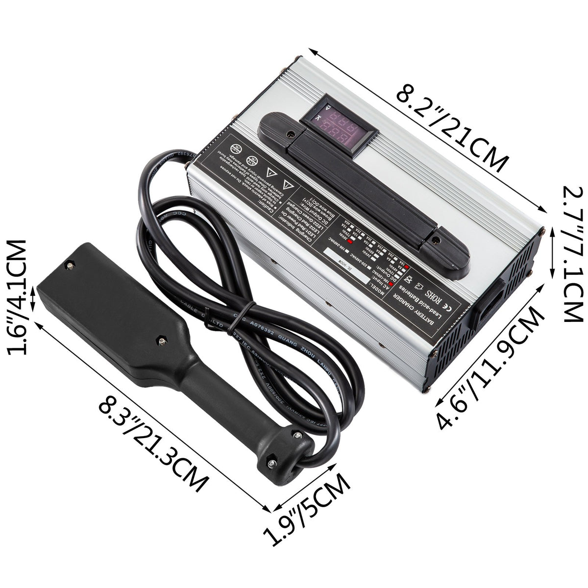 VEVOR 36V 18A Charger for Golf Carts with Powerwise Plug, LED Status Lights, 110V, Compatible with EzGo TXT Medalist D Style - CDQ36V18ADDPJ0001V1 - view 9